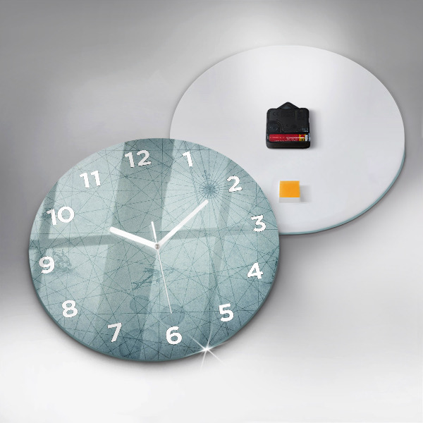 Round glass clock Vintage map