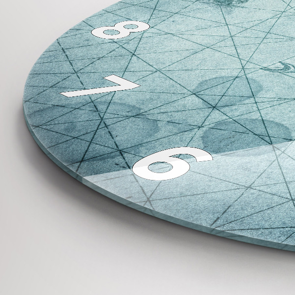 Round glass clock Vintage map