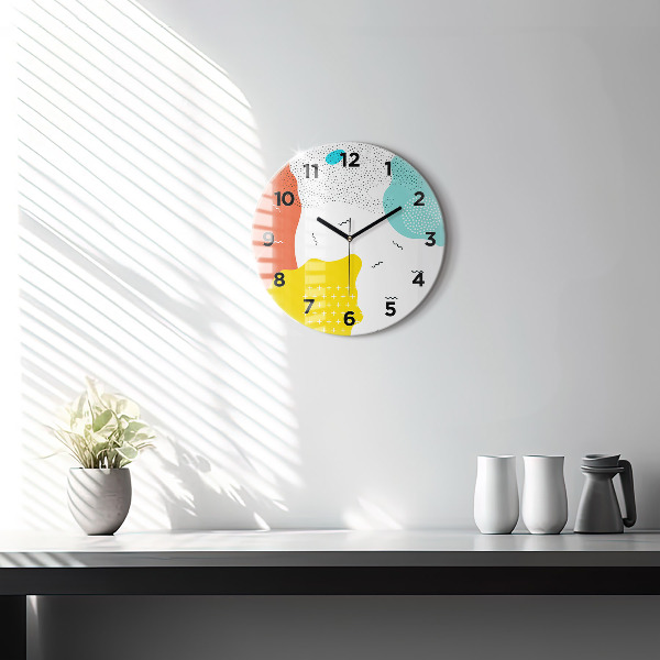 Round glass clock POP Abstraction