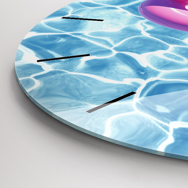 Round glass clock Flamingo inflatables