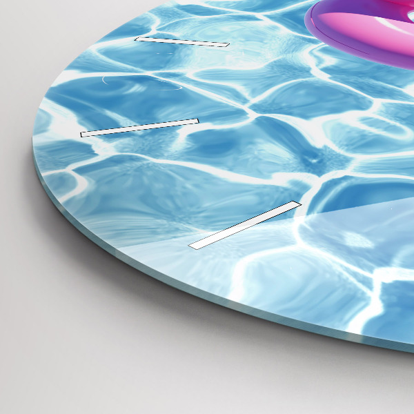 Round glass clock Flamingo inflatables