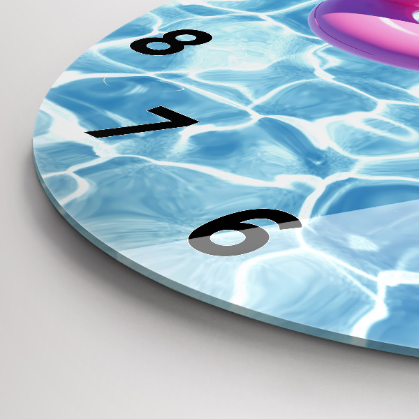 Round glass clock Flamingo inflatables