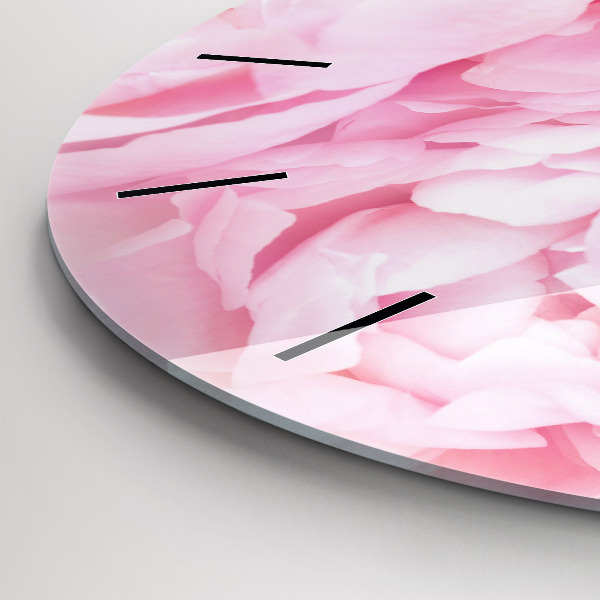 Round glass clock Blooming flowers