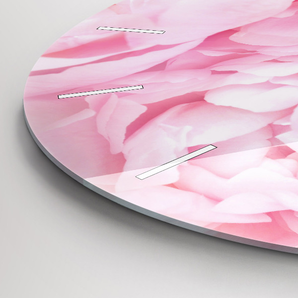 Round glass clock Blooming flowers
