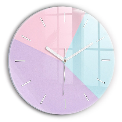 Round glass clock Pastel pattern