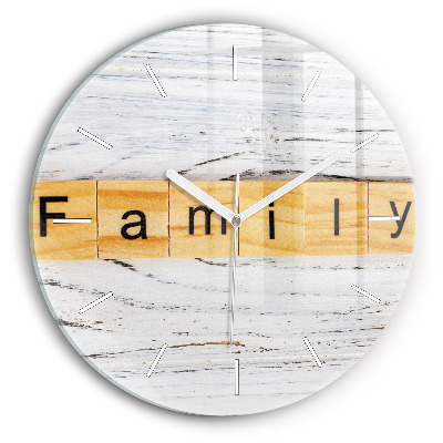 Round glass clock The inscription Family