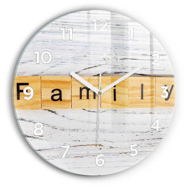 Round glass clock The inscription Family