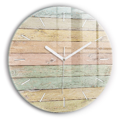 Round glass clock Colorful boards