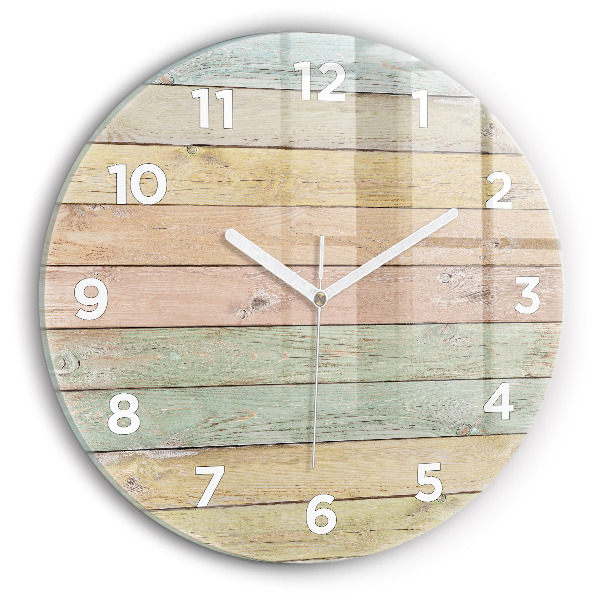 Round glass clock Colorful boards