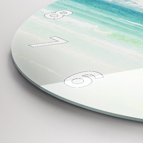 Round glass clock Sea landscape