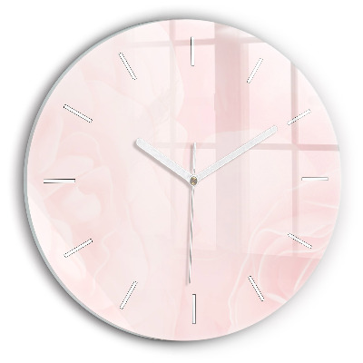 Round glass clock Blooming roses