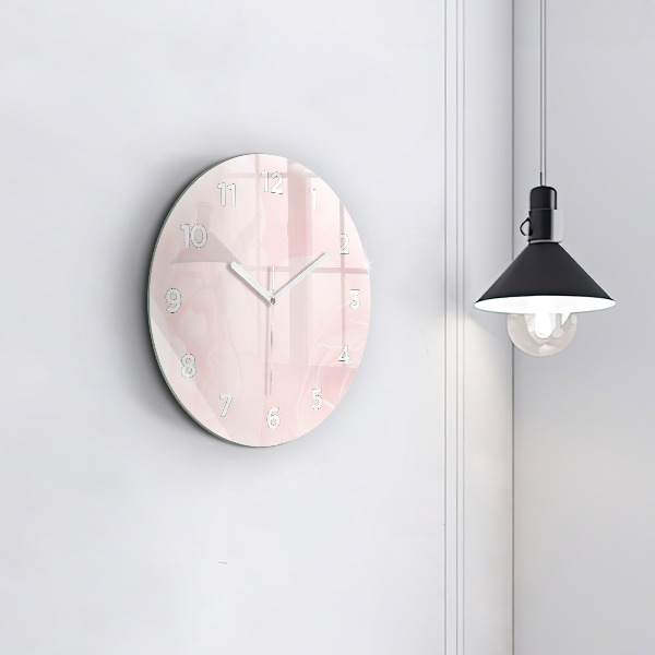 Round glass clock Blooming roses