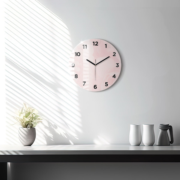 Round glass clock Blooming roses