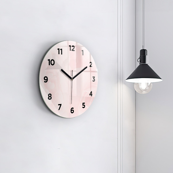 Round glass clock Blooming roses