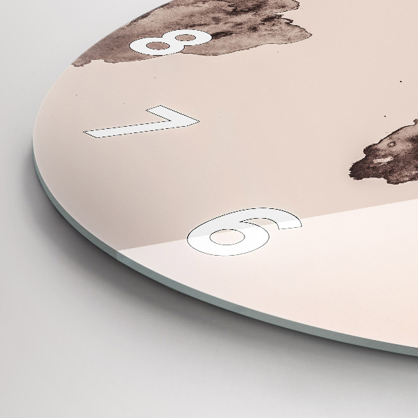 Round glass clock Watercolor world map