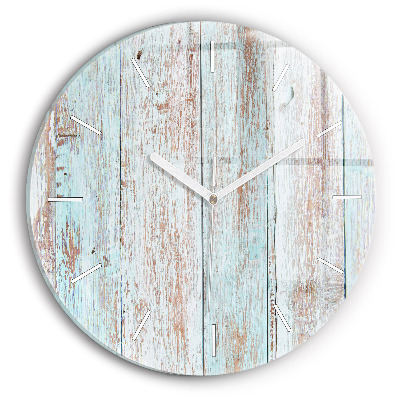 Round glass clock Pastel Wood