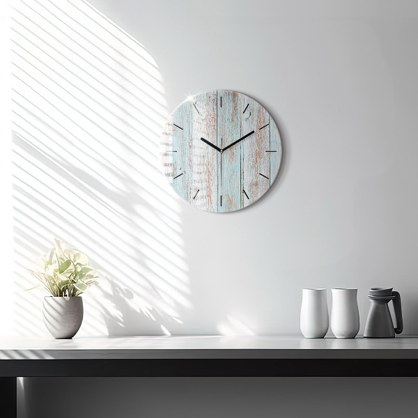 Round glass clock Pastel Wood