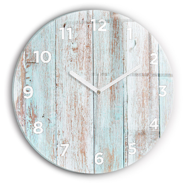 Round glass clock Pastel Wood