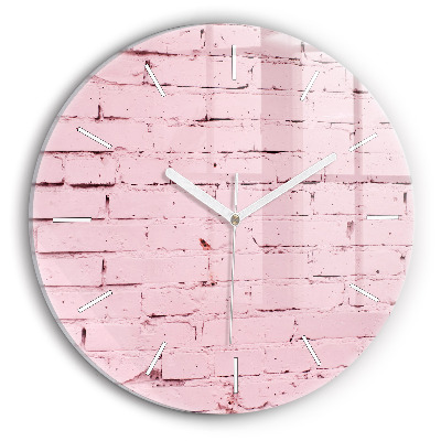 Round glass clock Brick wall