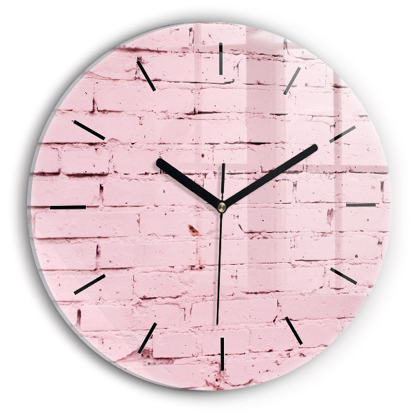 Round glass clock Brick wall
