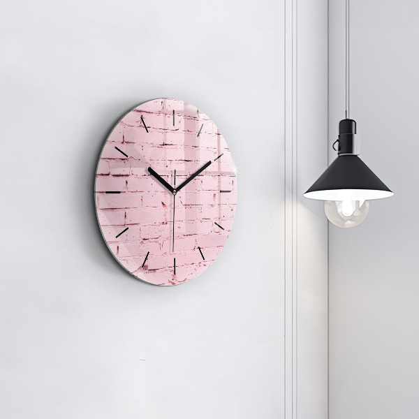 Round glass clock Brick wall