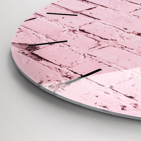 Round glass clock Brick wall
