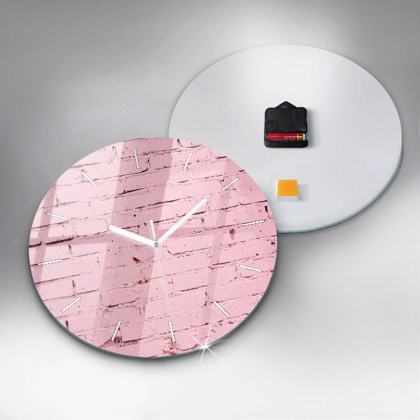 Round glass clock Brick wall