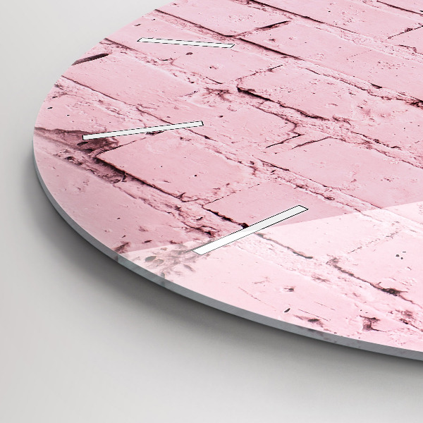 Round glass clock Brick wall