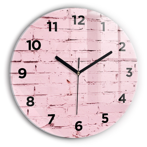Round glass clock Brick wall