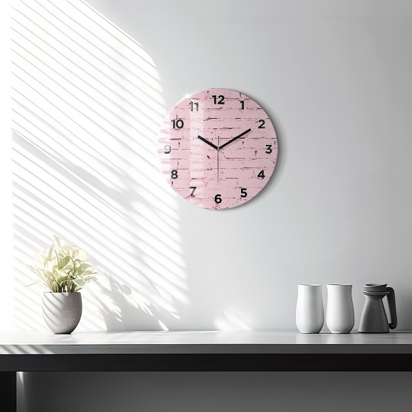 Round glass clock Brick wall