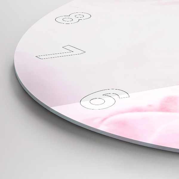 Round glass clock Blooming flowers