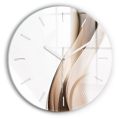 Round glass clock Abstraction line