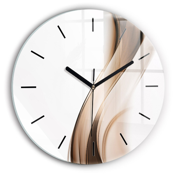 Round glass clock Abstraction line