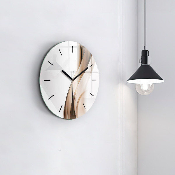 Round glass clock Abstraction line