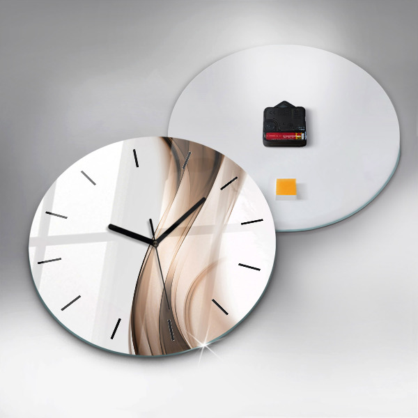 Round glass clock Abstraction line