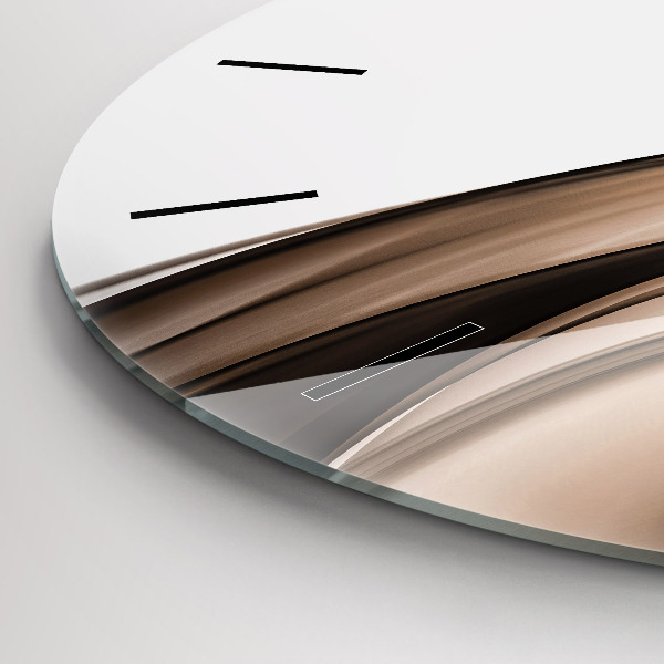 Round glass clock Abstraction line