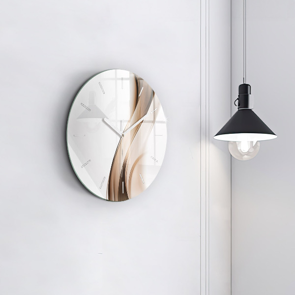 Round glass clock Abstraction line