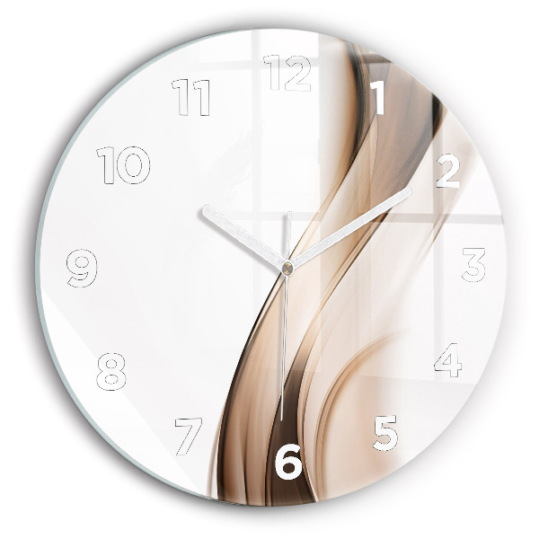 Round glass clock Abstraction line