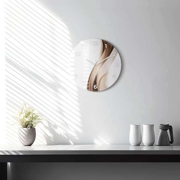 Round glass clock Abstraction line