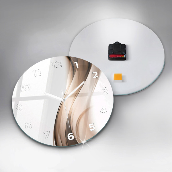 Round glass clock Abstraction line