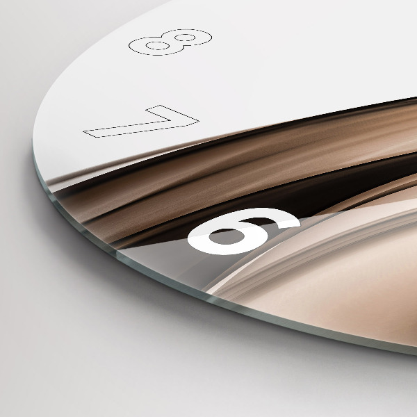 Round glass clock Abstraction line