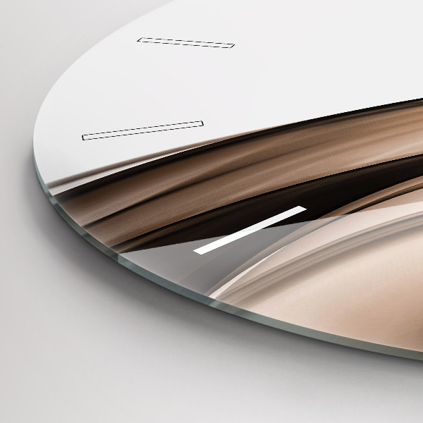 Round glass clock Abstraction line