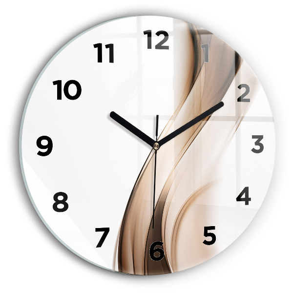 Round glass clock Abstraction line