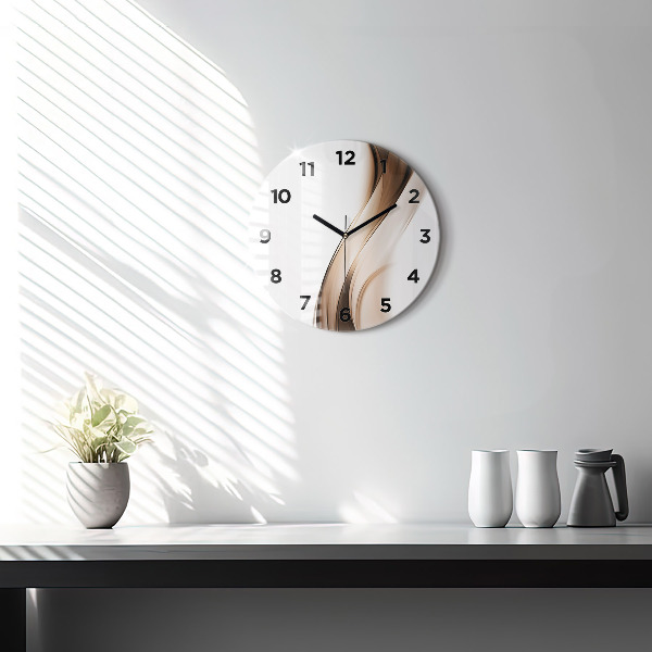 Round glass clock Abstraction line