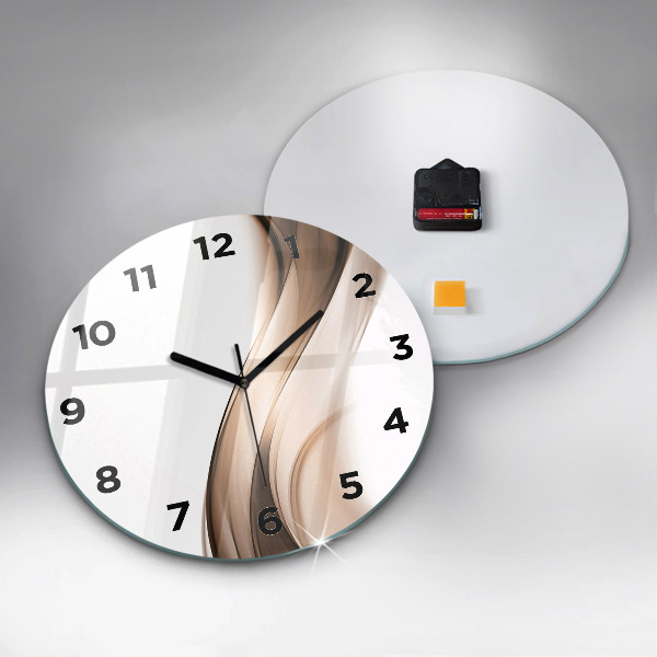 Round glass clock Abstraction line