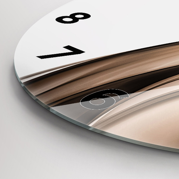 Round glass clock Abstraction line