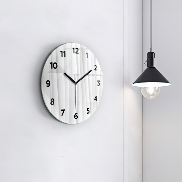 Round glass clock Waves texture