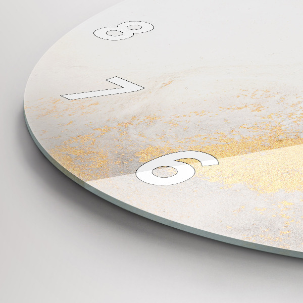 Round glass clock Artistic marble