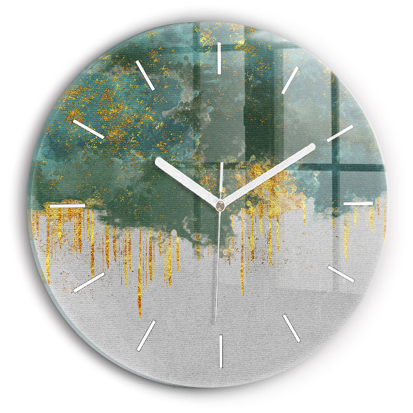 Round glass clock Decorative pattern