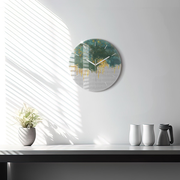 Round glass clock Decorative pattern
